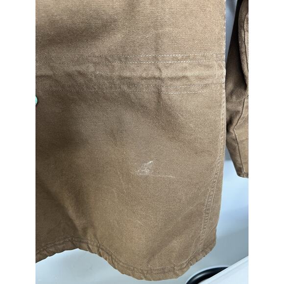 LL Bean Canvas Sherpa Lined Pockets Brown Coat Jacket Size Small Men’s Regular - Picture 7 of 14